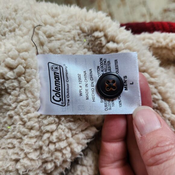 L Coleman Shacket Heritage Plaid Sherpa Fleece Chore Barn Jacket Coat Corduroy - Picture 5 of 11